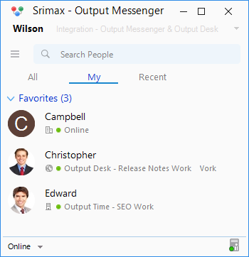 Output Messenger Favorites