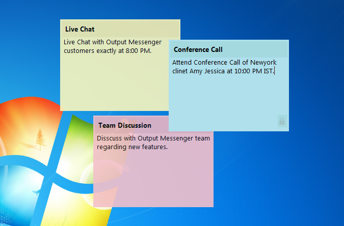 Output Messenger Sticky Notes