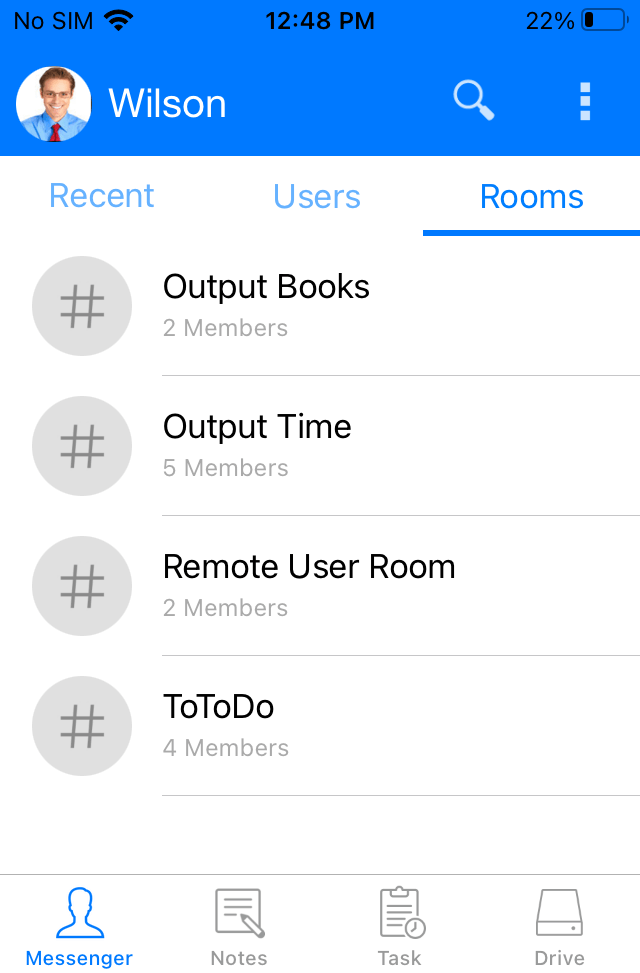 Output messenger IOS Client Users