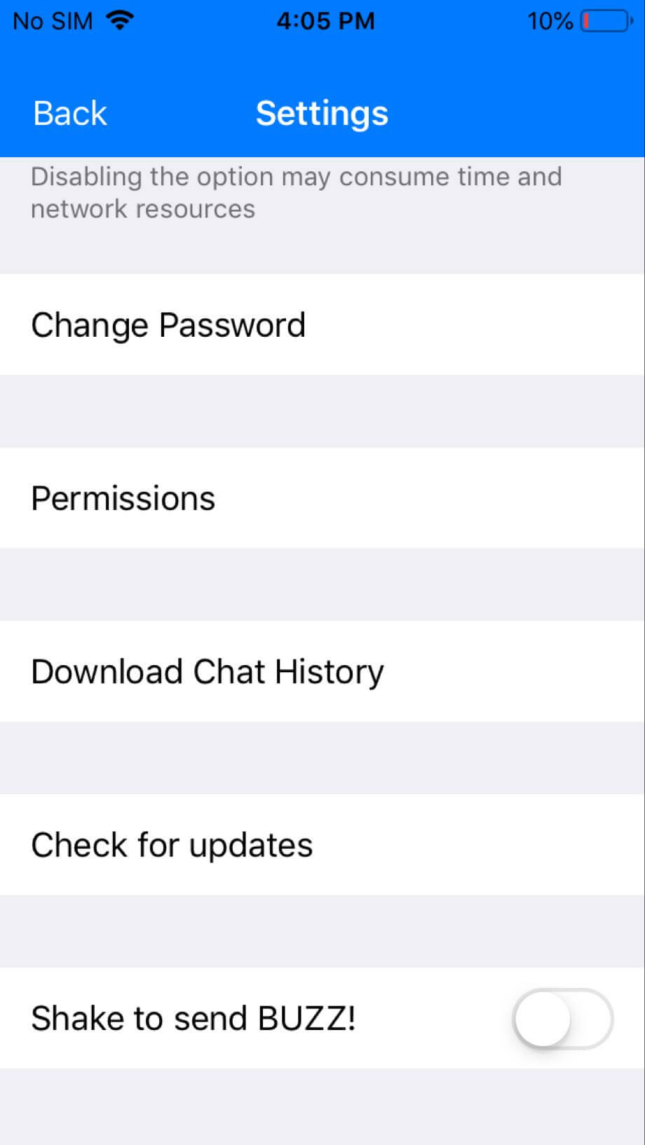 Output messenger IOS General Settings