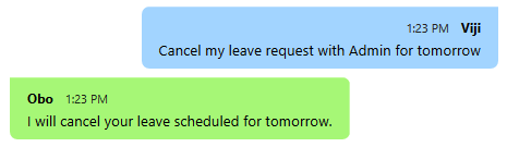 Output Messenger - Obo - Leave Cancel Request