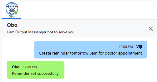 Output Messenger - Obo - Reminder Setup