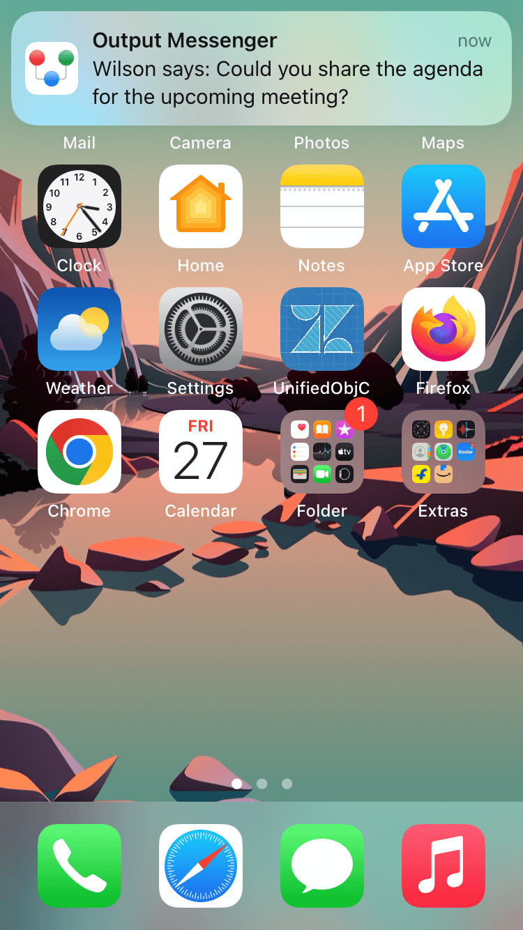 Output Messenger Push Notification