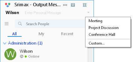 Output Messenger Set Custom Status