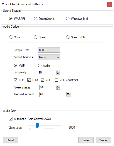 Output Messenger Voice Chat Setting