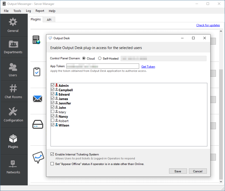 Output Messenger Integration with Output Desk