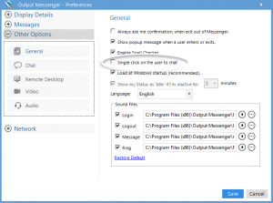 Output Messenger Single Click Chat